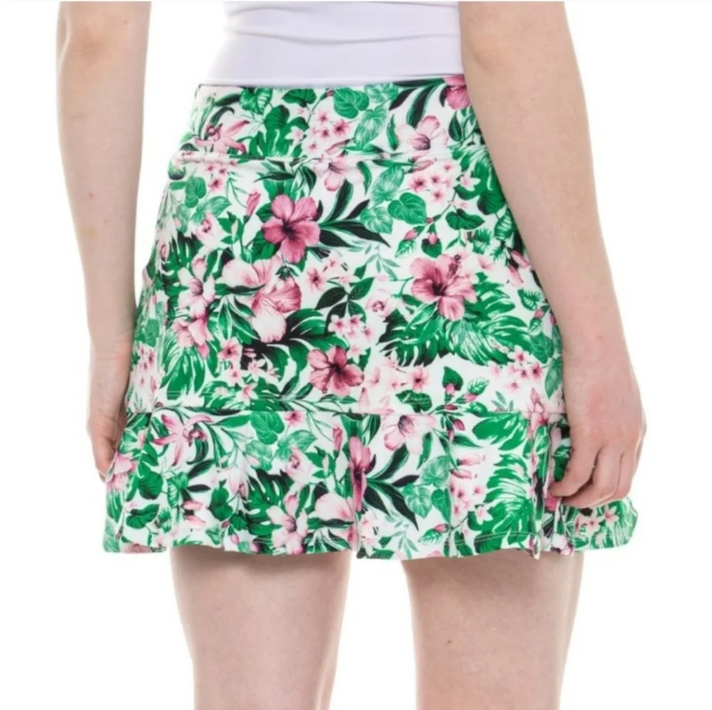 TOMMY BAHAMA ACTIVE Tropical Golf Tennis Knit Skort Size Medium Green Floral